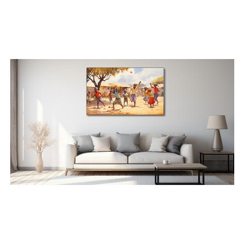 Canvas Wall Art - Childrens Laughter in the Village - HD0277