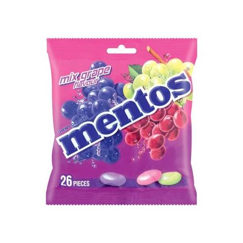 Mentos - Mono Piece Bag Grape - 26s x 4 Pack