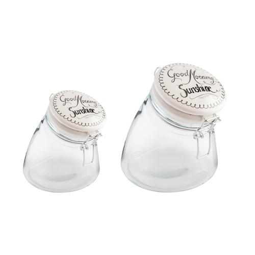 Homemade Glass Jar with Clip Top Lid Set of 2 - 1.2ltrs & 1.8ltrs