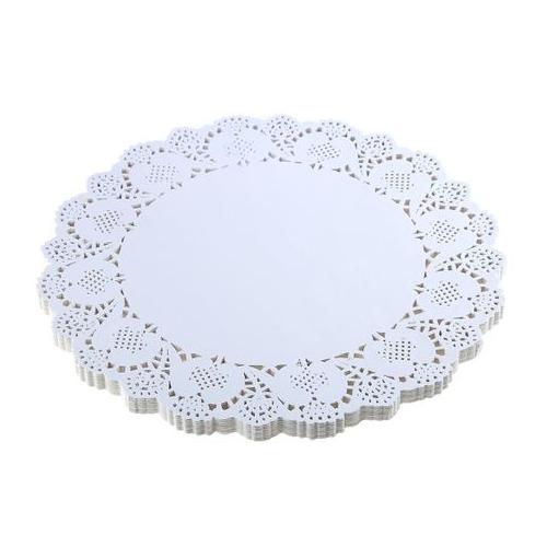White Paper Round Placemat and Cake Decoration - 100 Piece