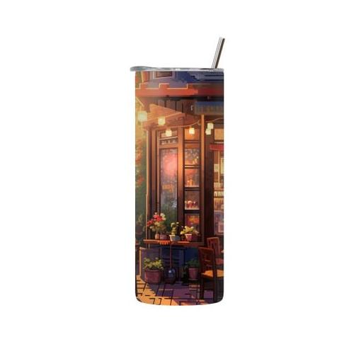 Chair 20 Oz Tumbler with Lid and Straw Trendy Cafe Graphic Present 110