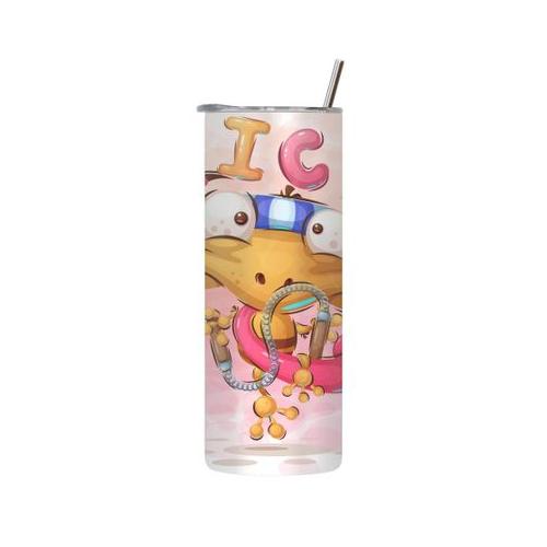 Kick 20 Oz Tumbler with Lid and Straw Trendy Kids Graphic Design Present107