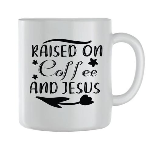 Raised on Coffee Mugs for Men Women Trendy Graphic Sayings Cups Present 118