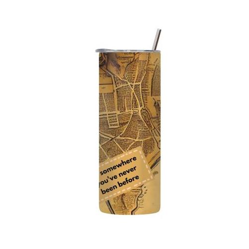 Go somewhere 20 Oz Tumbler with Lid and Straw Travel Graphic Present 103