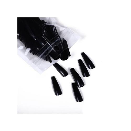 100Pcs Long False Nails Wearing Nails Coffin Nails-Black