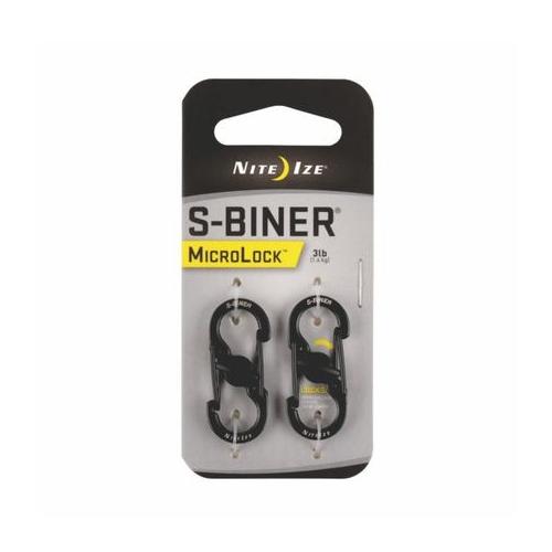 S-Biner Microlock Stainless Steel - 2 Pack - Black