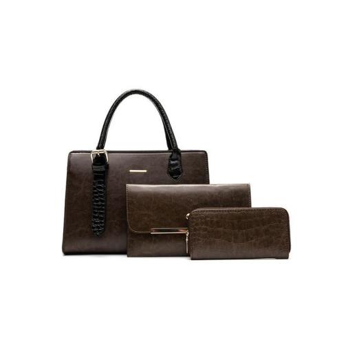 Pu Leather Women Handbags Large Capacity 3 Pieces Set Shoulder Bags