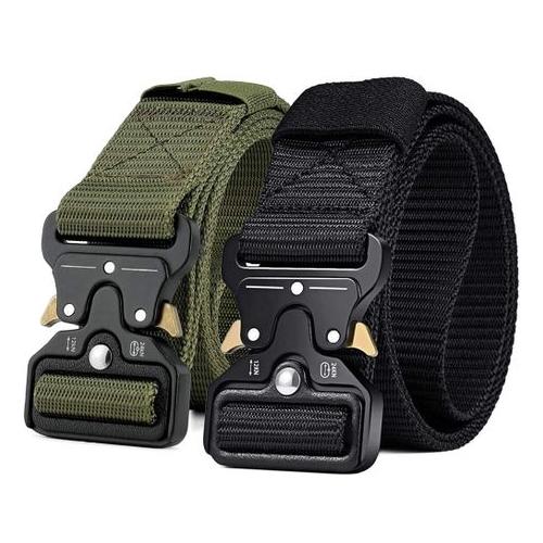 Men Tactical Belt Nylon Military Belt with Quick Release Buckle - 2 Pack