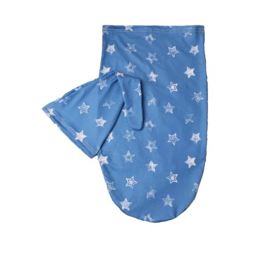 Newborn Baby Blue Star Print Sleeping Bag and Hat Photo Outfit