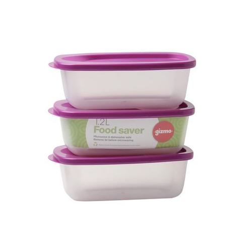 Gizmo 1.2 Litre Food Storage Container - 3 Pack