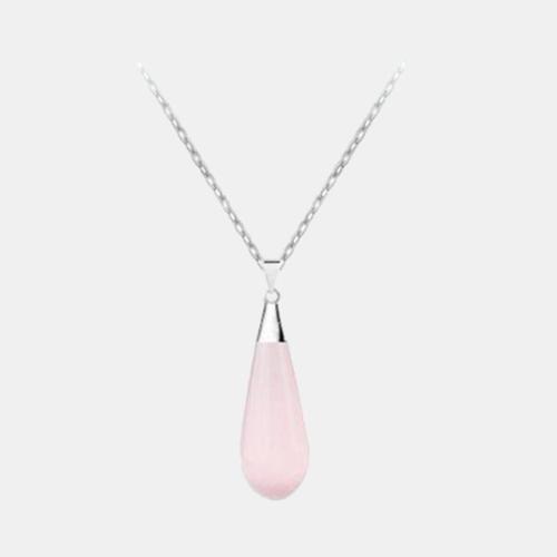 Rose Quartz Necklace (Silver) - Birthstone for January