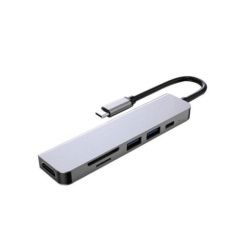 6 in 1 USB-C Hub For MacBook-Pro Type C Adapter