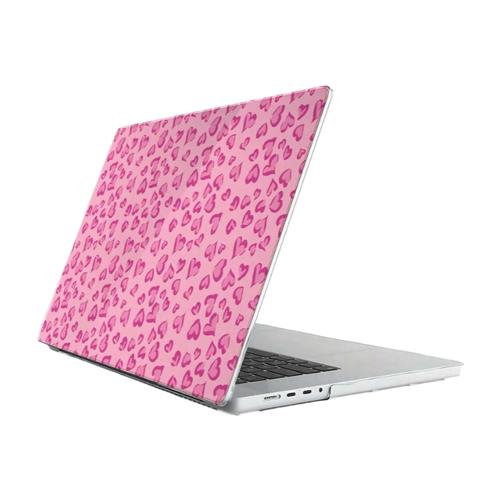 Pink Leopard Pattern Cover Compatible With Multiple Macbook Devices