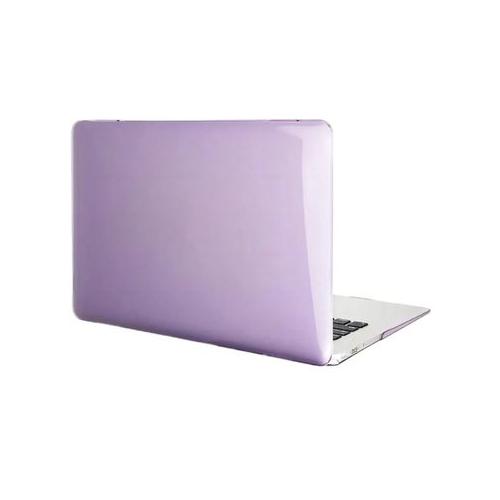 Crystal Clear Protective Hard-Shell Case For MacBook Air M2 2022 - Purple