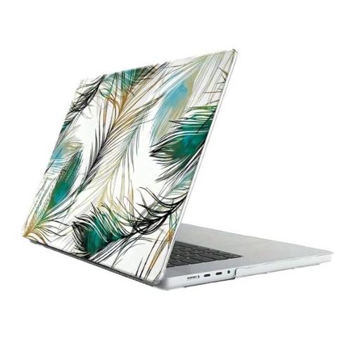 Peacock Feather Printed Protective Case for MacBook Air M2 2022 - White