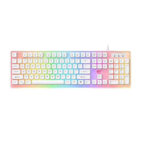 HAVIT - KB876L -Ultra-Thin RGB Backlit Mechanical Gaming Keyboard - White