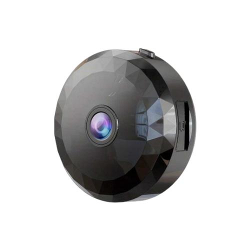 Wide-Angle Mini WiFi Surveillance Camera With Night Vision - Black