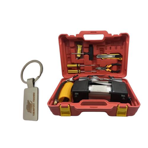 Portable Quality Car Tire Repair Kit Air Compressor With TIT Keychain