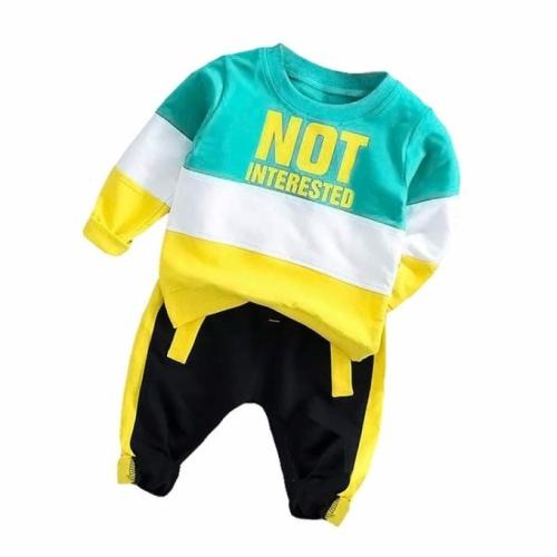 Round Neck Long Sleeve T-Shirt + Trousers Sports Set